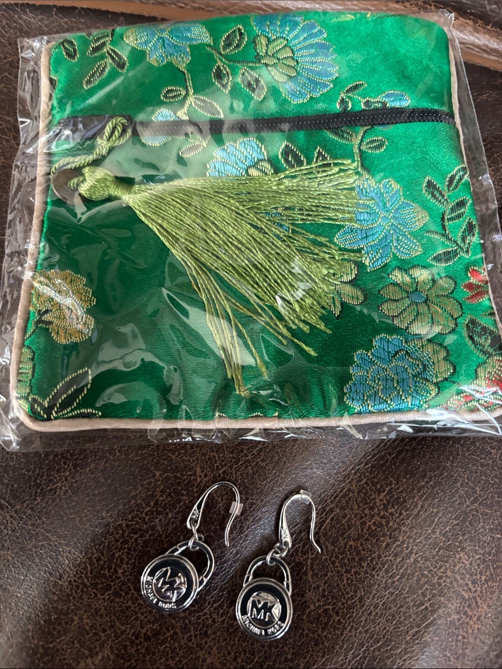 Michael Kors Silver-tone MK Drop Earrings - Picture 3 of 7